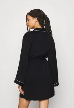 Anna Field Amanda Satin Dressing Gown - Peignoir - Black -Anna Field 2ed7ad8212184e4ca1dc1b97ba75f567