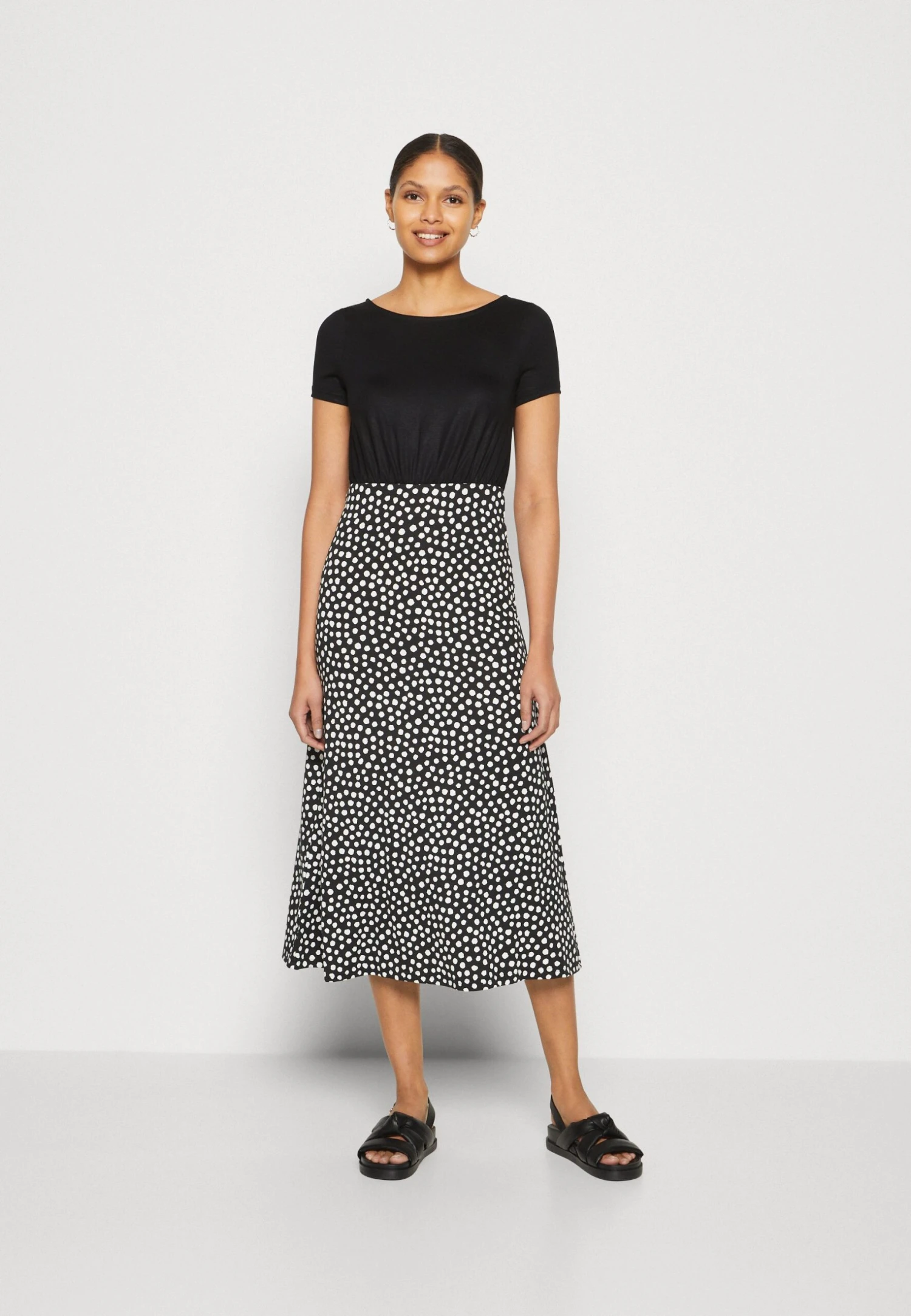 Anna Field Robe En Jersey - Black/White 3 Anna Field Robe En Jersey - Black/White