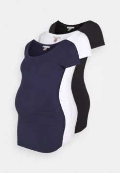 3Er Pack - T-Shirt Basique - White/Dark Blue/Black