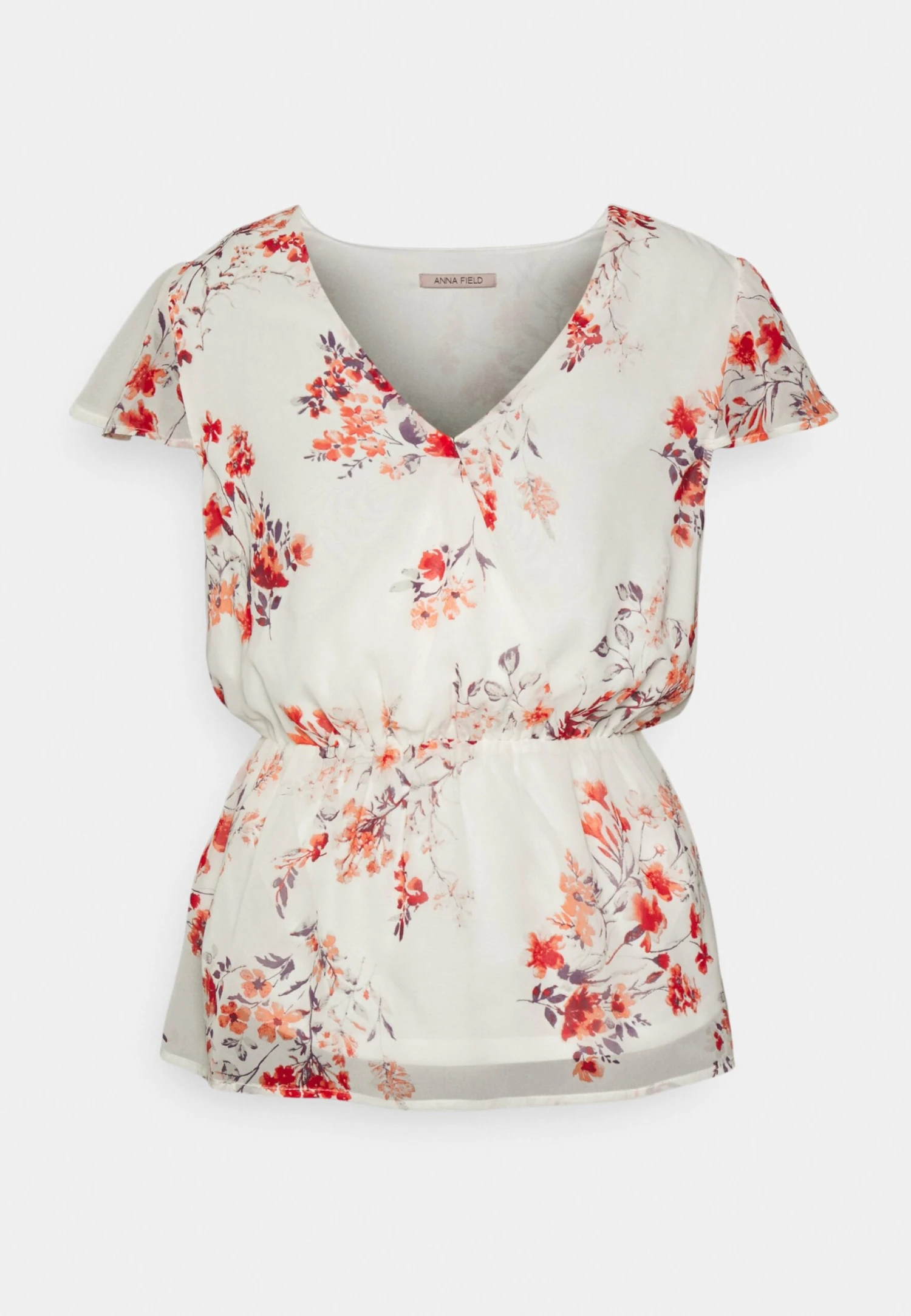 Anna Field Chiffon Wrap Belt - Blouse - White/Red 3 Anna Field Chiffon Wrap Belt - Blouse - White/Red