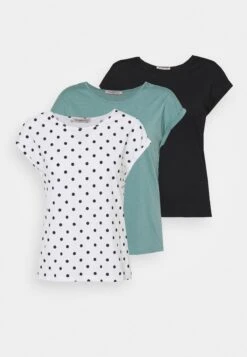 Anna Field 3 Pack - T-Shirt Imprimé - Light Blue/White/Black -Anna Field de434a516621416a8f3e17b2b70a57fa